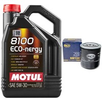 MotoröL Set Motul 8100 ECO-NERGY 5W-30 5 Liter + ÖLfilter FüR Honda MPV II Civic