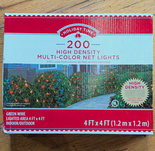 Holiday Time Net Lights 200ct Multicolor 4 ft x 4 ft Green Wire Indoor/Outdoor