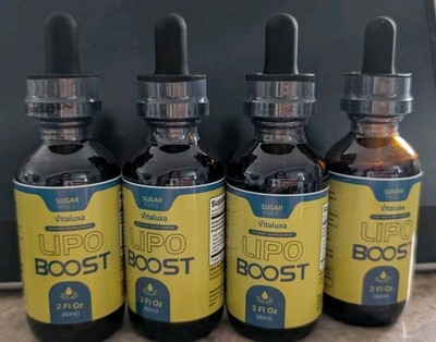 4 X Vitaluxa Sugar Free Lipo Boost Drops 2oz/60ml Weightloss Supplement EXP 5/28