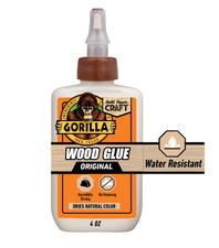 Gorilla Wood Glue 4 oz Water Resistant, Fast Drying Natural Wood Color