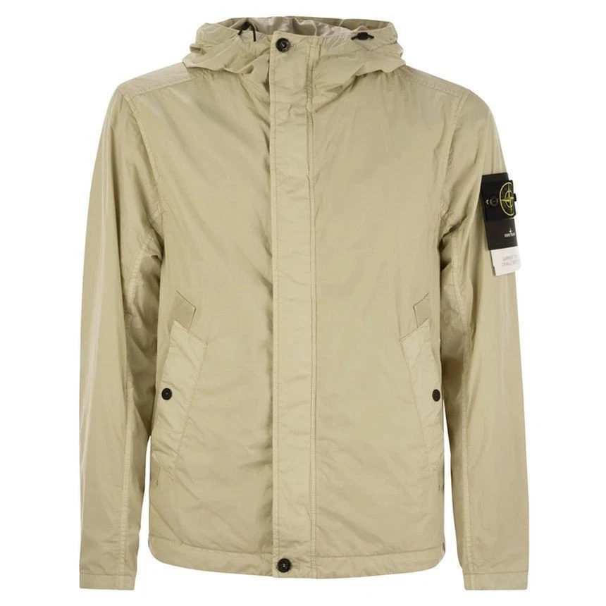 Stone Island Stone 25SS Giacca Tessuto Tinto in Indumento Crinkle Laps Cachi Beige