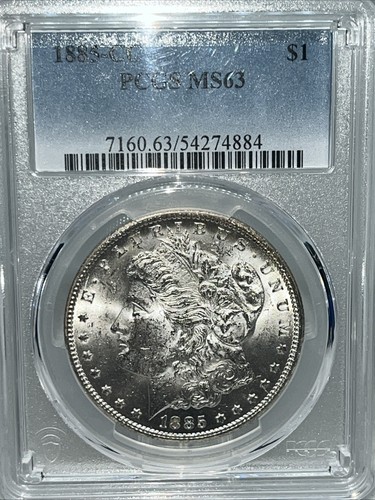 1885-CC $1 PCGS MS63 1885 CC MORGAN SILVER DOLLAR CARSON CITY $1