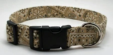 Bandanna Tan Dog Collar Adjustable Handmade Custom Designer