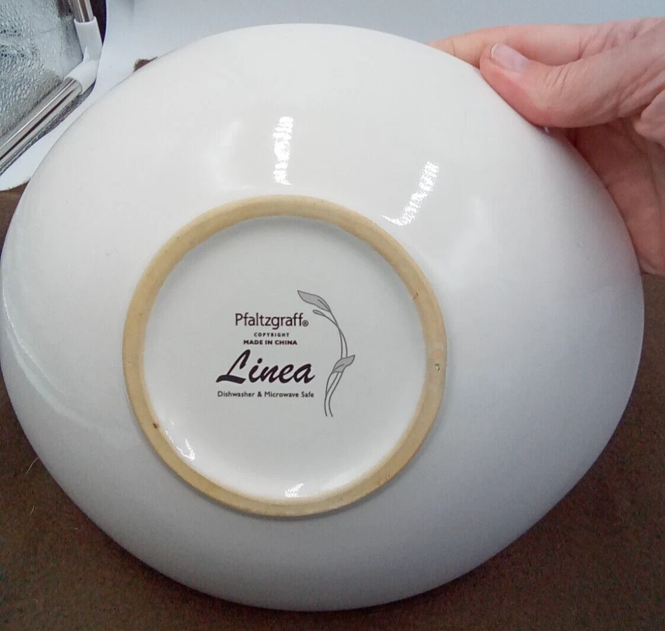 Pfaltzgraff Linea Pasta Bowls Dish 4367963 Stoneware Discontinued White Set of 5 - Image 4 of 4