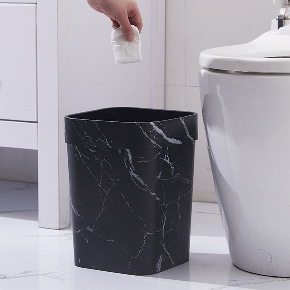 Bedroom Trash Can Marble Premium Material Garbage Container | eBay