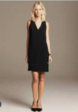 Banana Republic Sexy Little Black Dress Sleeveless T-back V-Neck Shift Sz 10