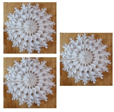3x weiße Weihnachten Schneeflocke Papier Schneeflocke hängend Wirbel Decke Dekoration