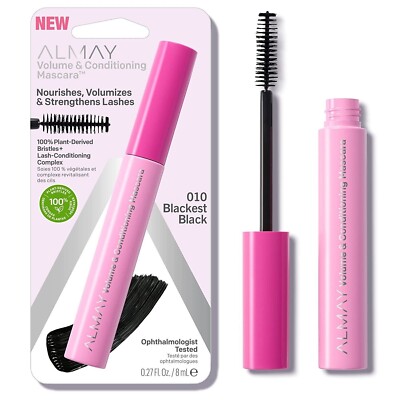 Almay Volumen & Konditionierung Mascara. Pflegt & stärkt. 010 SCHWÄRZESTE SCHWARZ