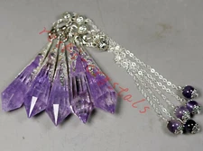 5pcs Wholesale Natural Amethyst Quartz Crystal Pendulum Dowsing Point Divination