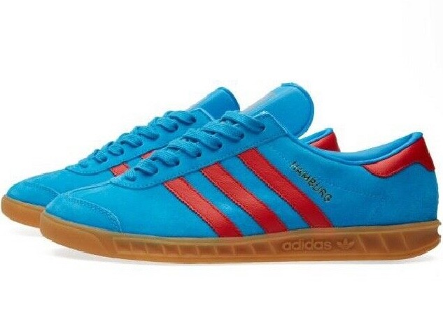 Adidas Hamburg Blue Suede / Red Stripe Men's 11 spezial samba
