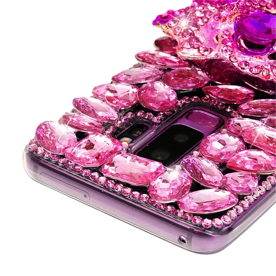 Lujosa Funda de Teléfono Brillante Diamante Estrás Cristal Trasera Cubierta a Prueba de Golpes Foto 4 de 4