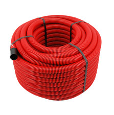 Unterirdisches Wellrohr M32 Leerrohr Elektrorohr Erdwellrohr Rot  5m 10m 25m 50m