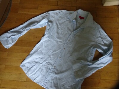 neu HUGO BOSS L Buisness klassisches 42 Hemd langarm hellblau bleu z Anzug Jeans