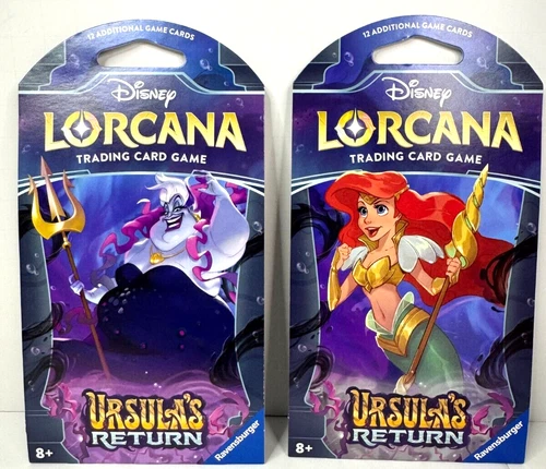 🔥Disney Lorcana TCG Ursula's Return Sleeved Booster w/12 Cards Lot of 2 Packs🔥