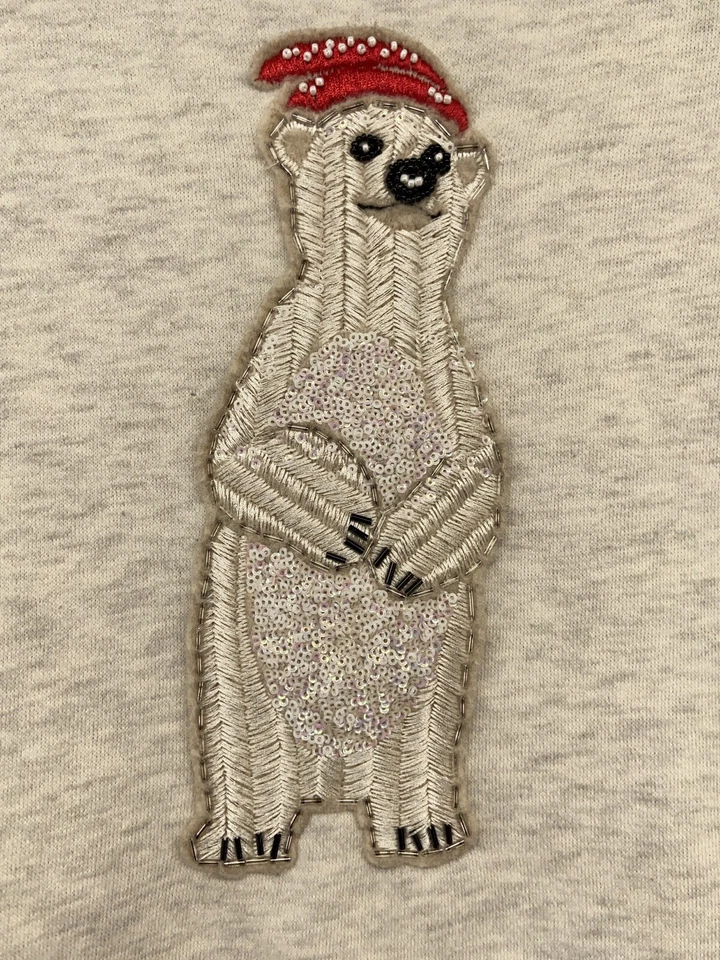 American Eagle Oso Polar Lentejuelas Sudadera Mujer MEDIANA Invierno Vacaciones-Regalo Foto 4 de 4