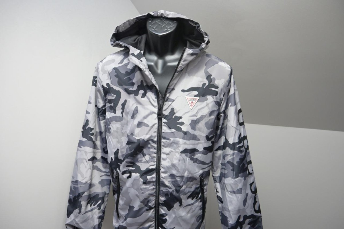 WIND AND SEA GUESS PULLOVER PARKA グレー S Guess Windbreaker Hoodie Jacket Gray Camo Lined Long Sleeve Mens
