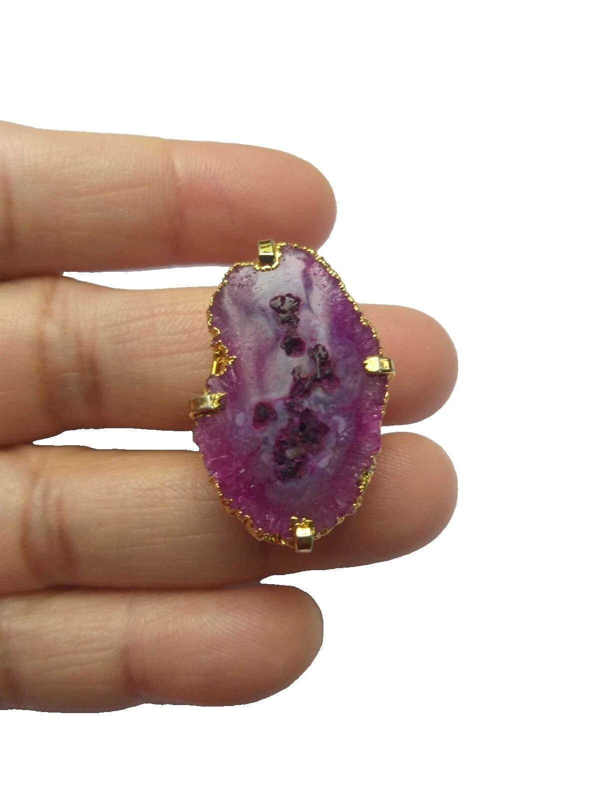 Ágata de latón chapado Anillos de Moda