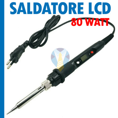 Kit Saldatura Stagno Saldatore A Stilo Per Elettronica 60W 220V Temperatura Regolabile 200-450°C 6 Punte Saldatore Laser