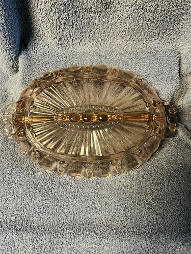 Anchor Hocking Oyster Pearl Pink Depression Glass Divided Relish Candy Dish - Picture 2 of 2