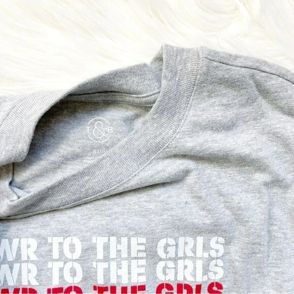 Girls long sleeve tee tshirt top grey Girl Power graphic cotton - Image 3 of 4