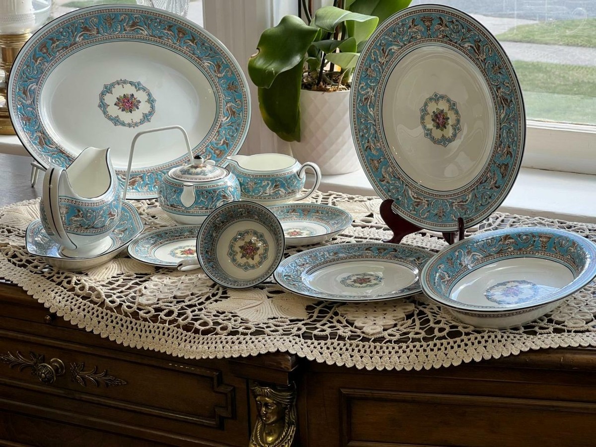 ☆ 2枚FLORENTINE TURQUOISE八角形の皿 【公式通販】