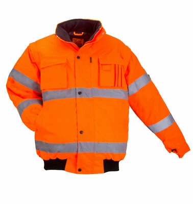 ARTMAS Winterjacke Warnweste 2in1 Arbeitsjacke Pilotenjacke Schutzjacke (FLASH-SH-J)
