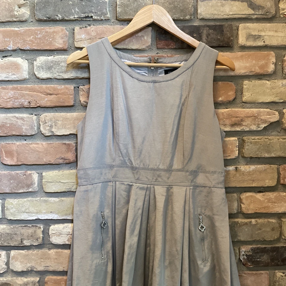 Розовый Tartan серый Серебряный тафта без рукавов Fit & Flare платье новый с ярлыками 10 Mrsp $475 - Изображение 2 из 4