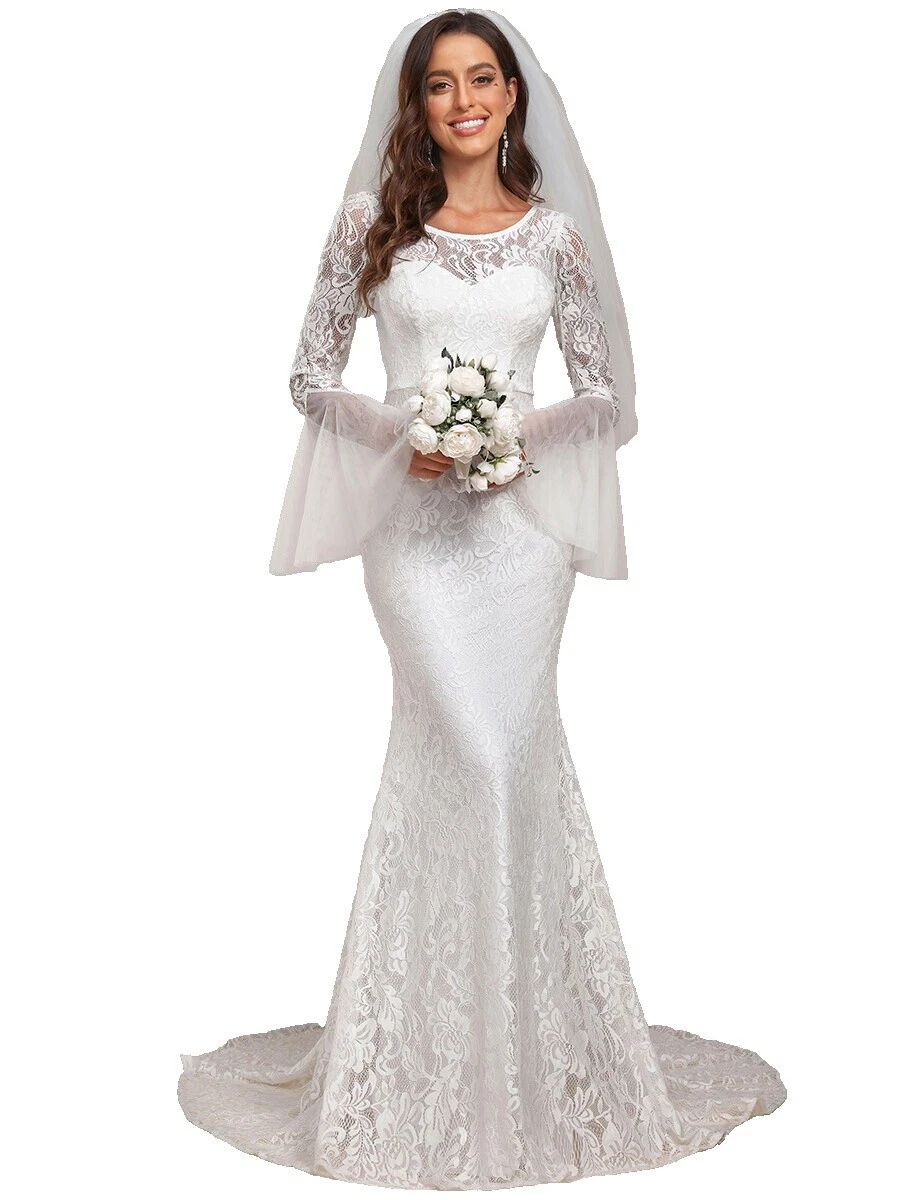 Vestido de encaje Imperio de encaje s de novia