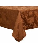 Autumn Vine Damask Tablecloth In Bronze, 60” X 104”