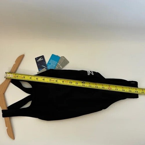 Speedo Endurance + Girls’ 6 / 22 Solid Black One Piece Swimsuit - Picture 6 of 9