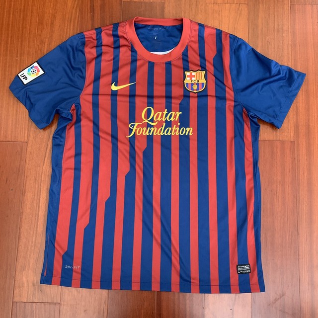 Vintage FC Barcelona Nike LFP Soccer Jersey Sz XL Quatar Foundation Futbol Menâs | eBay
