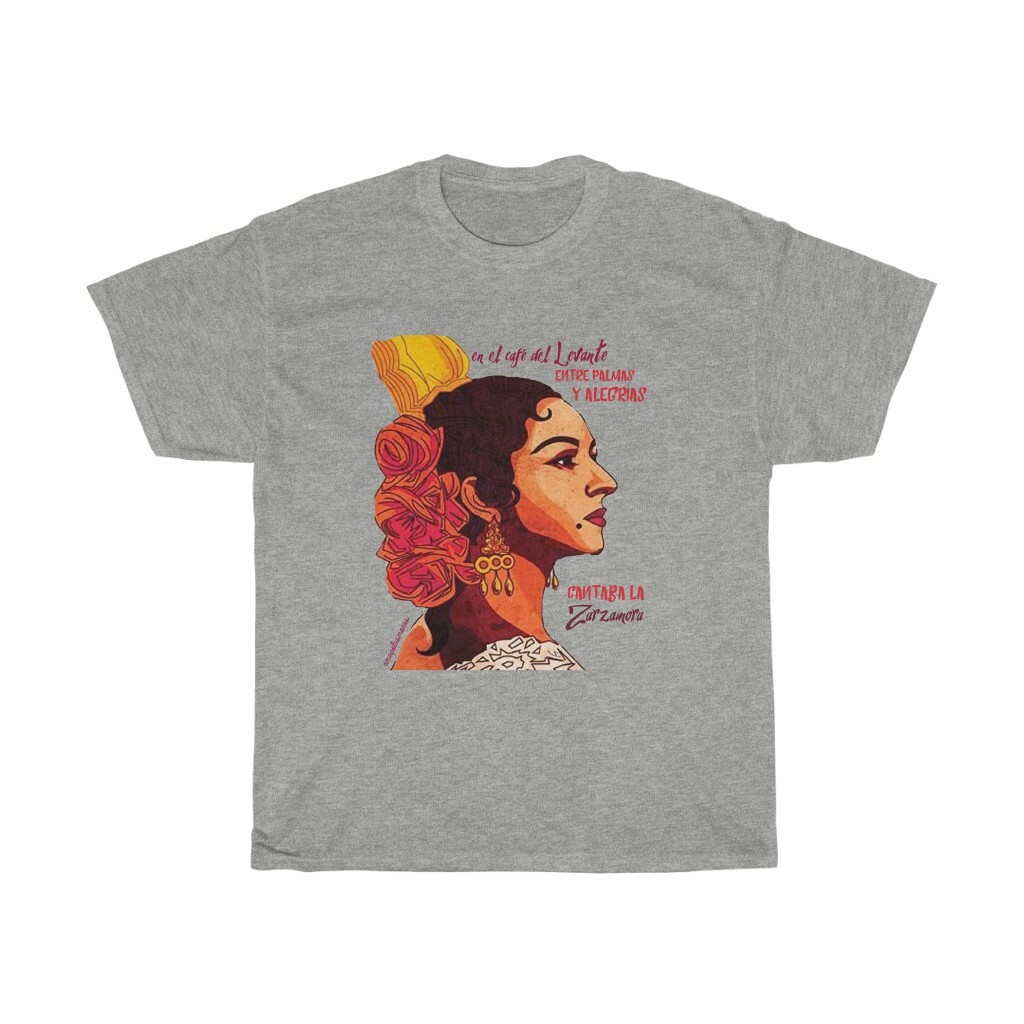 Camiseta Lola Flores Flamenca Zarzamora Unisex Algodón Pesado