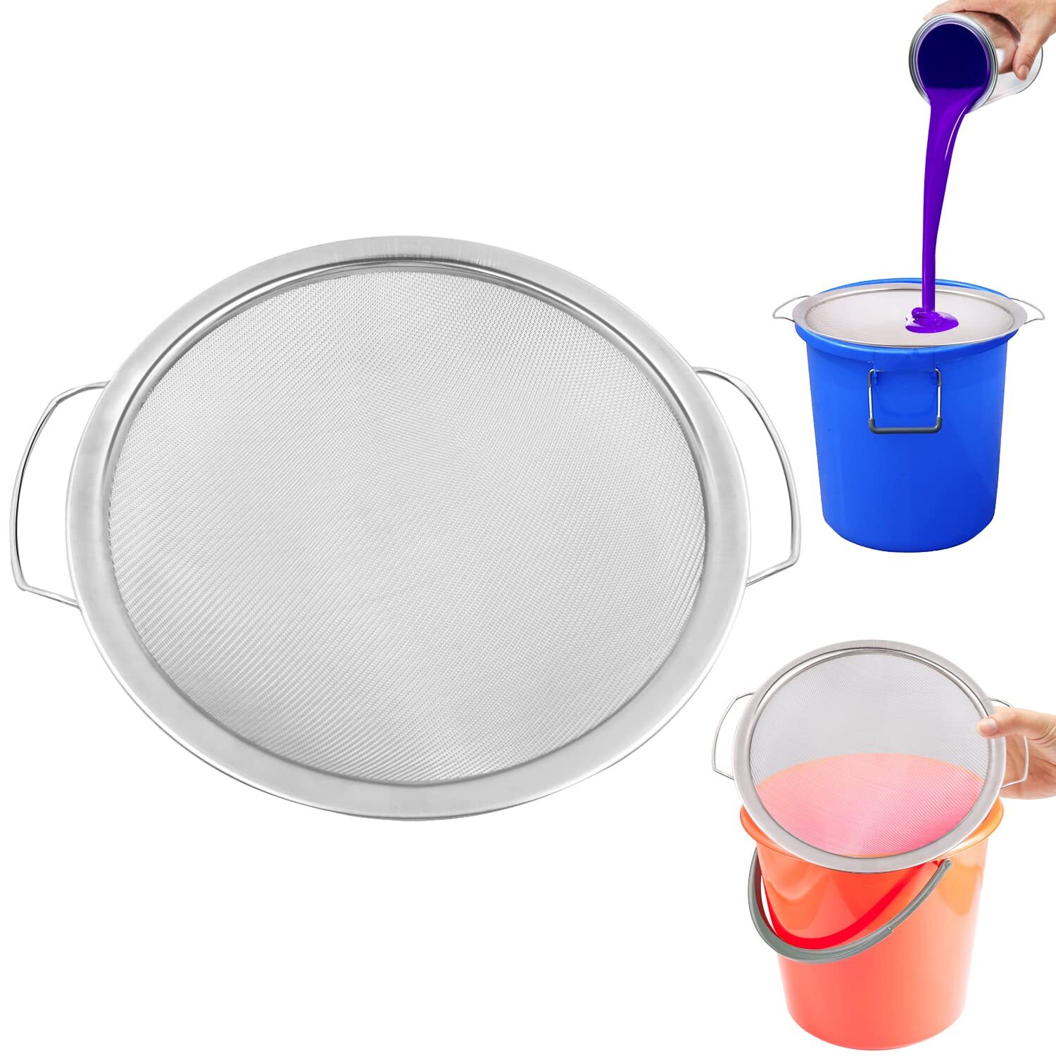 Fine Mesh Stainless Steel Paint Strainer Fits 5-Gallon Bucket Reusable