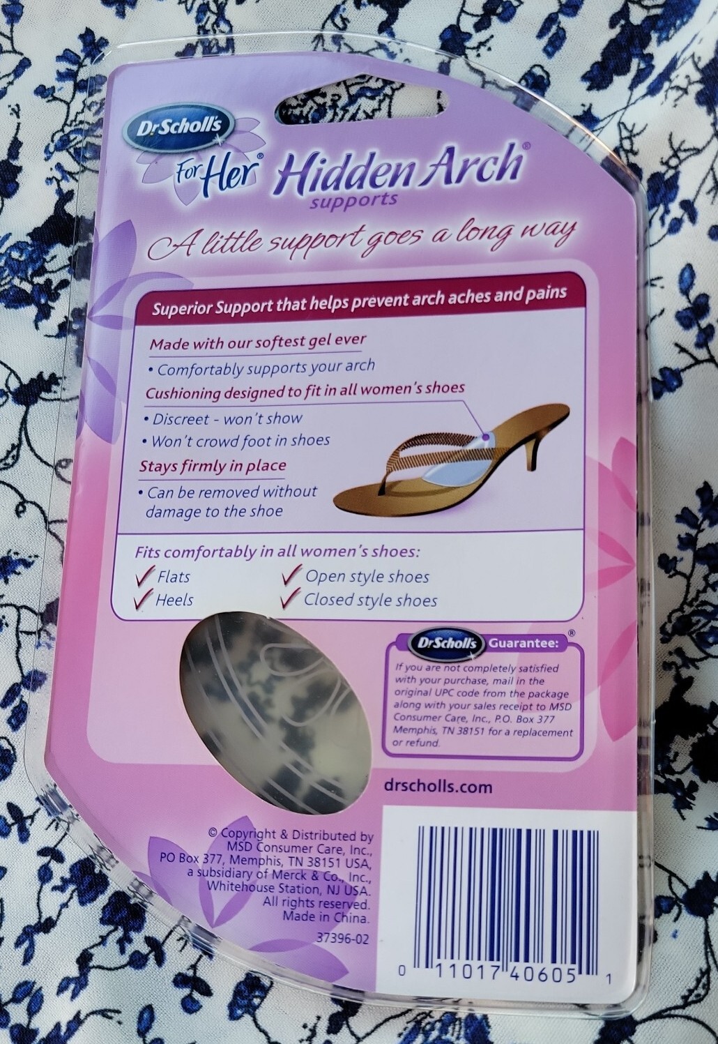 Womens Dr Scholl's For Her HIDDEN ARCH SUPPORTS Soft Gel Foot Cushions