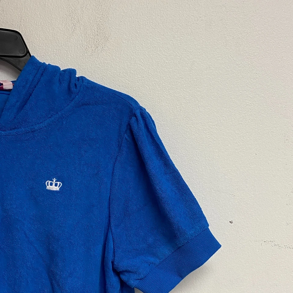 Sudadera con Capucha Juicy Little & Big Girls Cremallera Manga Corta Talla L Color Grande: Azul Profundo Foto 4 de 4