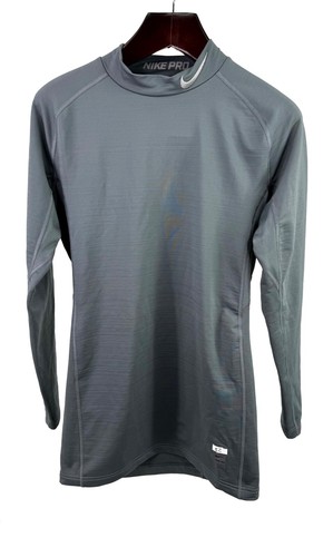 Nike Pro Combat Mock Turtleneck Gray Mens Sz XL Fitted Compression Warm V-6