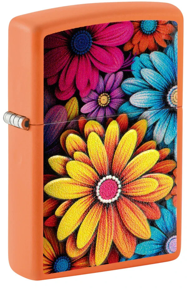 Zippo 46434, Bouquet of Flowers, Design, Texture Print, Orange