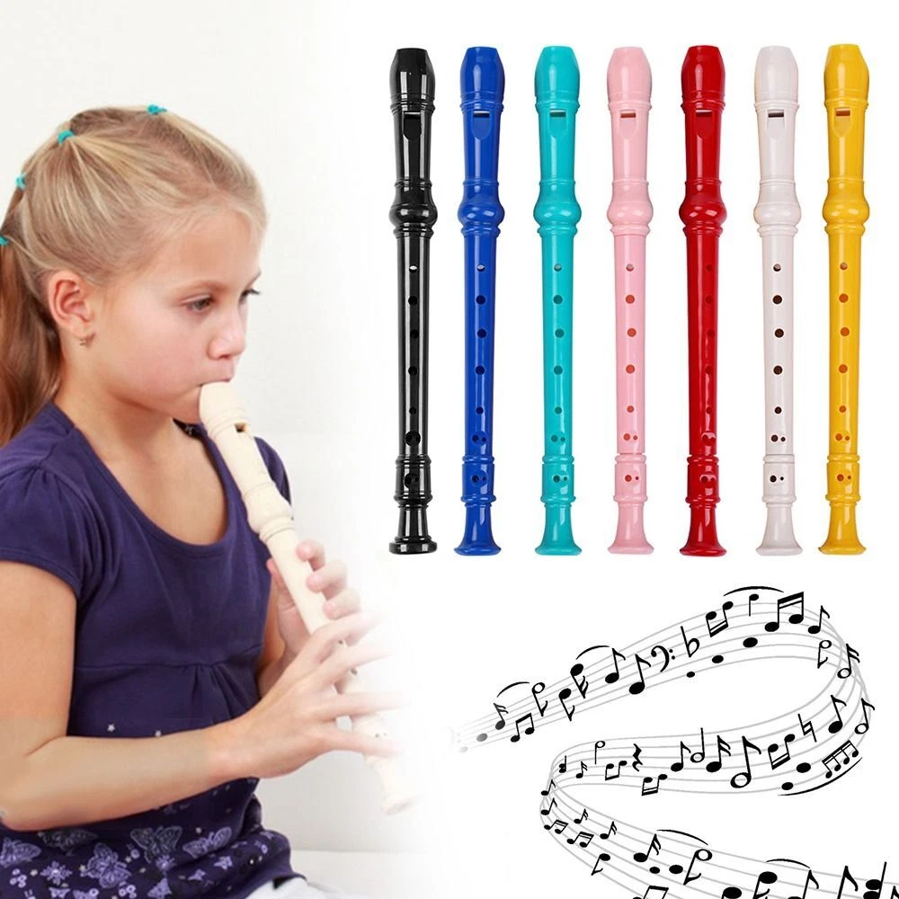 8 Holes Plastic Soprano Recorder For Beginner Long Flute Musical