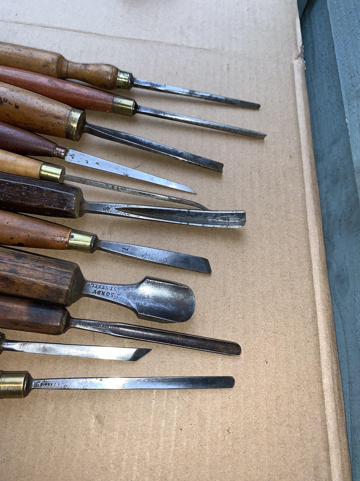 Collection Of Antique Wood Carving Gouges Chisels Addis Taylor Sorby Joblot Tool