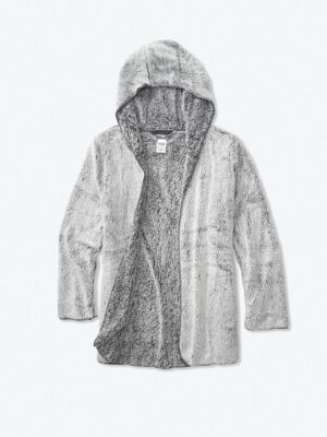 ジャケット・アウター Dumbo gather cardigan - gray / S Victoria's Secret PINK Grey OPEN CARDIGAN Hoodie TEDDY Fleece