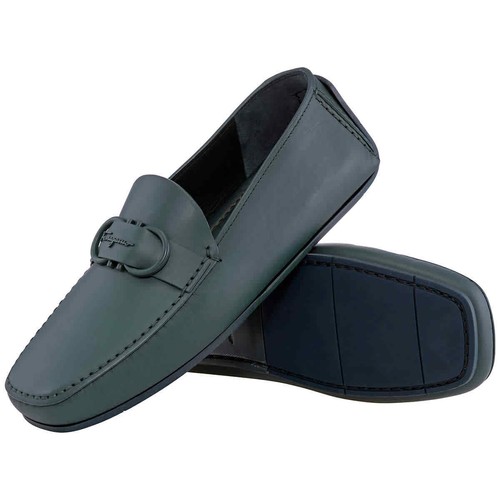 Salvatore Ferragamo Green Gancini Ornament Driver Moccasin, Brand Size 7 Eee