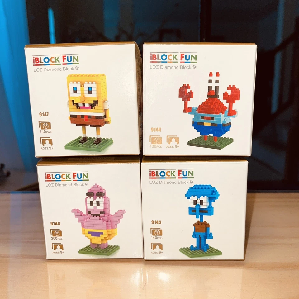 LOZ Diamond Micro Block Spongebob Patrick Mr Crabs Squidward 9144 9145 9146 9147 - Image 2 of 4
