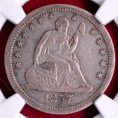 NGC XF! 1857 SEATED LIBERTY QUARTER
