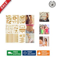 Waterproof Gold Flash Temporary Tattoos - 110 Pcs for Fun Birthday Celebrations