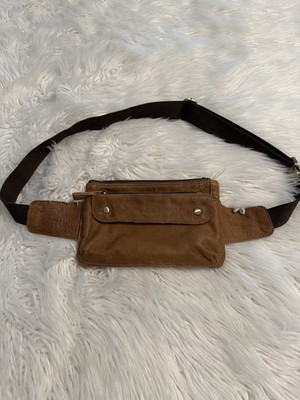 Handfree People Men's Brown Leather Waist Bag - Casual Hands-Free Carry