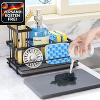 KüChen SpüLbecken Organizer Edelstahl Schwammhalter BüRstenstäNder Tuchhalter