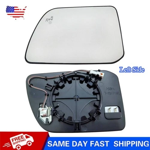 Left Mirror Glass Heated For 11-15 Lincoln MKX 11-14 Ford Edge W/Blind Spot