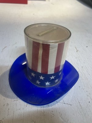 Vintage patriotischer Uncle Sam Flagge Hut Kunststoff Bank, Hongkong
