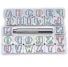 Capital Letters Stamp Set, 3/4” / 19mm Alphabet Stamp Tools Set Leather Craft St
