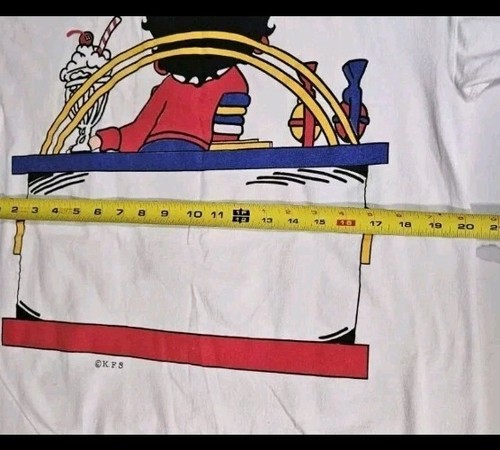 RARE VINTAGE 90s Betty Boop Diner Single Stitch T Shirt Large Double Sided-READ! - Picture 8 of 11